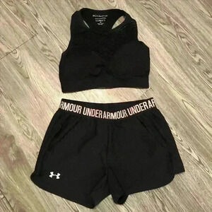 Under Armour Shorts with BCBG black Sports bra